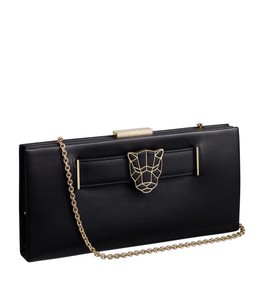 Panth re de Cartier black calfskin clutch bag Collector Items